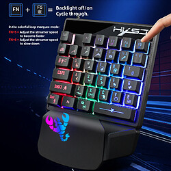 Etc V400rgb clavier à membrane à une main gauche clavier rétro-éclairé à sensation mécanique 35 touches