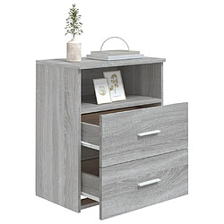 Avis vidaXL Table de chevet Sonoma gris 50x32x60 cm