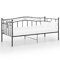 vidaXL Cadre de canapé-lit sans matelas noir métal 90x200 cm