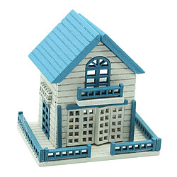 Avis Échelle 1:12 Bricolage En Bois Maison De Poupée Artisanale Projet Miniature Jouet Cadeaux Bleu