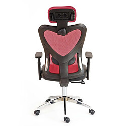 Acheter Decoshop26 Fauteuil chaise de bureau sur roulettes pivotante appui tête accoudoirs synthétique rouge 04_0001898