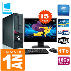 PC Fujitsu Esprimo E720 E85+ SFF Core I5-4570 16Go Disque 1 To Wifi W7 Ecran 27" - Occasion