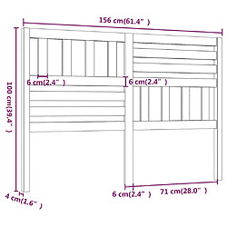 vidaXL Tête de lit Blanc 156x4x100 cm Bois massif de pin pas cher