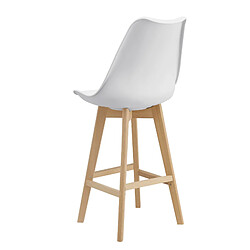 Helloshop26 Lot de 4 tabourets de bar plastique synthétique hêtre 105 x 48 x 58 cm blanc 03_0008716 pas cher