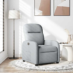 vidaXL Fauteuil inclinable Gris clair Tissu