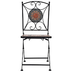 Avis Maison Chic Lot de 2 Chaises de bistrot mosaïque Orange et gris -GKD64109