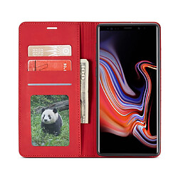 Acheter Wewoo Housse Coque Pour Galaxy Note9 Forwenw Dream Series Oil Edge Fort Magnetism Horizontal Flip en cuir avec support et fentes cartes et portefeuille et cadre photo rouge