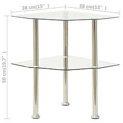 Maison Chic Table d'appoint | Table Basse 2 niveaux Transparent 38x38x50 cm Verre trempé -GKD71092 pas cher