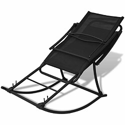 Avis Maison Chic Chaise à bascule de jardin - Fauteuil d'extérieur Acier et textilène Noir -MN93966