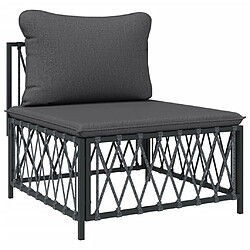 Maison Chic Salon de jardin 8 pcs + coussins - Mobilier/Meubles de jardin - Table et chaises d'extérieur anthracite acier -MN60086 pas cher