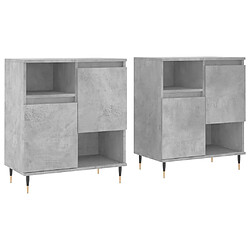 vidaXL Buffets 2 pcs gris béton bois d'ingénierie