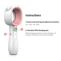 Universal Cute Cat Ventilateur USB extérieur Portable Non Portable Mini Lapin Refroidisseur Rechargeable Sans Feuille Facile Feuille Facile Refroidissement Ventilateur Sèche-cheveux Ventilateur | Fan