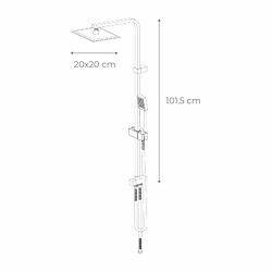 Acheter K20 Colonne de Douche sans Robinet K2O Chillout Ocean 101,5 cm Design Carré en Acier Inoxydable avec Pommeau et Douchette à Main