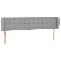 Maison Chic Tête de lit scandinave avec oreilles,meuble de chambre Gris clair 163x23x78/88 cm Tissu -MN97036