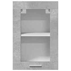 Avis vidaXL Armoire en verre suspendue Gris béton 40x31x60 cm Aggloméré