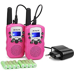 Retevis talkie walkie enfant 8 Canaux pour Camping, Jardin, Randonnée, Jeux d'intérieur rose