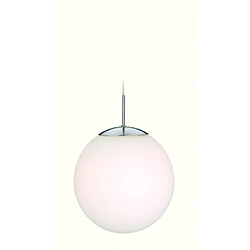 Luminaire Center Suspension Globe, acier brossé et verre