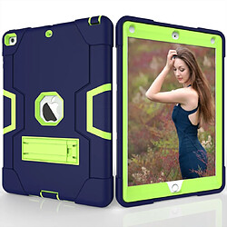 Wewoo Coque Pour iPad 5/4 Silicone de couleur contrastée + PC Combinaison avec support Bleu marine + Olivine