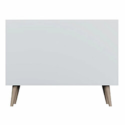 Mes Buffet 3 portes 120x39,9x95,5 cm blanc et naturel - CISKO pas cher