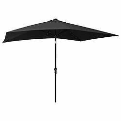 Acheter Maison Chic Parasol Jardin | Parasol avec LED et mat en acier Noir 2x3 m - GKD51696