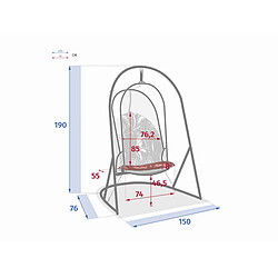 Avis Fauteuil oeuf suspendu en aluminium émeraude et graphite Pacha - Hespéride