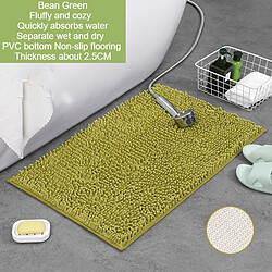 LUUCOZK Tapis de bain antidérapants, absorbants, à séchage rapide, décoration de salle de bain, AA8769, vert haricot-40X60CM