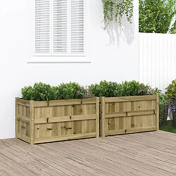 Maison Chic Lot de 2 Jardinières,Bac à fleurs - pot de fleur bois de pin imprégné -GKD81768