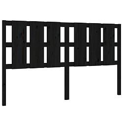 Maison Chic Tête de lit scandinave pour lit adulte,Meuble de chambre Noir 185,5x4x100 cm Bois massif de pin -MN26025