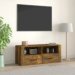 vidaXL Meuble TV Chêne fumé 100x35x40 cm Bois d'ingénierie