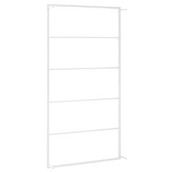 Helloshop26 Porte-serviette support mural support de stockage de salle de bain cintre à serviettes maison intérieur blanc 116 cm acier 02_0001641