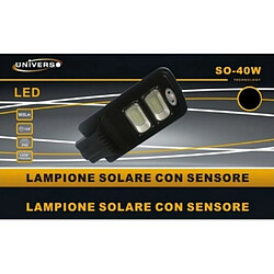 Tradex SOLAIRE LED PHARE 40W LUMIÈRE FROIDE 6500K PANNEAU INTÉGRÉ IP65 SO-40W-SS