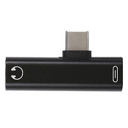 Wewoo Adaptateur d'écoute de charge Jack 3.5mm femelle USB-C / Type-C vers USB-C / Type-C (Noir)