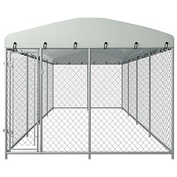 Helloshop26 Chenil extérieur cage enclos parc animaux chien extérieur avec toit pour chiens 8 x 4 x 2 m 02_0000458