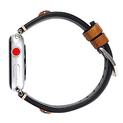 Acheter Wewoo Bracelet brun pour Apple Watch Series 3 & 2 & 1 38mm Simple Mode Peau de Vache Gros Yeux Montre