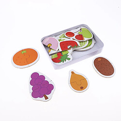 blocs de bois puzzle jouets préscolaires pour enfants fruits fruits pas cher