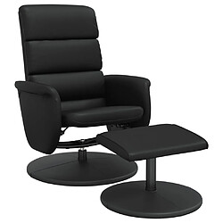 vidaXL Fauteuil inclinable avec repose-pied noir similicuir