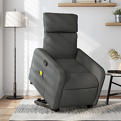 Maison Chic Fauteuil Relax pour salon, Fauteuil de massage inclinable Gris foncé Tissu -GKD73143