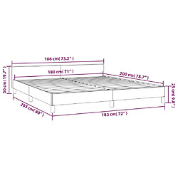 vidaXL Cadre de lit sans matelas taupe 180x200 cm tissu pas cher