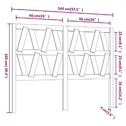 Acheter vidaXL Tête de lit Marron miel 146x4x100 cm Bois massif de pin