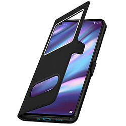 Avizar Housse Wiko View 5 / 5 Plus Étui Intégral Double Fenêtre Support Vidéo noir