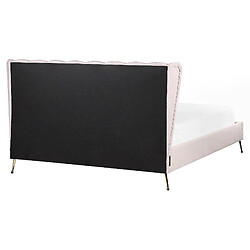 Acheter Beliani Lit double en velours avec port USB 160 x 200 cm rose MIRIBEL