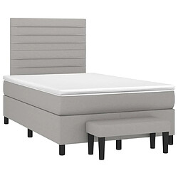 Avis Maison Chic Lit Adulte - Lit simple Lit à sommier tapissier avec matelas moelleux - Meuble de Chambre - Gris clair 120x200cm Tissu -MN74230