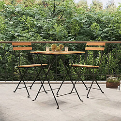 vidaXL Ensemble de bistro pliable 3 pcs Bois de teck massif et acier