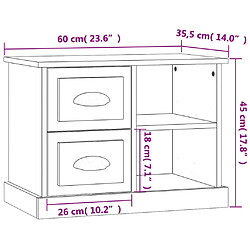 vidaXL Table de chevet chêne marron 60x35,5x45 cm pas cher