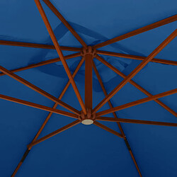 Maison Chic Parasol Jardin | Parasol en porte-à-faux avec mat en bois 400x300 cm Bleu azuré - GKD96852 pas cher