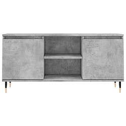 Acheter vidaXL Meuble TV gris béton 104x35x50 cm bois d'ingénierie