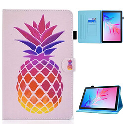 Etui en PU motif de couture avec support pour Huawei Enjoy Tablet 2/MatePad T 10 9.7 pouces/T 10S 10.1 pouces/Pad X6 9.7 pouces - Ananas rose