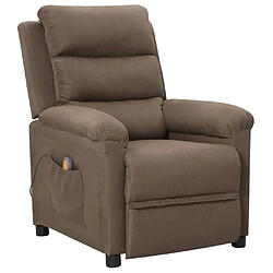 vidaXL Fauteuil de massage Taupe Tissu 