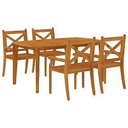 Avis Salle à manger de jardin 5 pcs,Table et chaise à dîner Bois d'acacia solide -MN13969