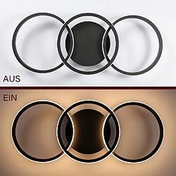 Autres Temps ZMH LED Ceiling Light Black 3 Ring Modern Kitchen Light 3000K For Living Room Hallway pas cher